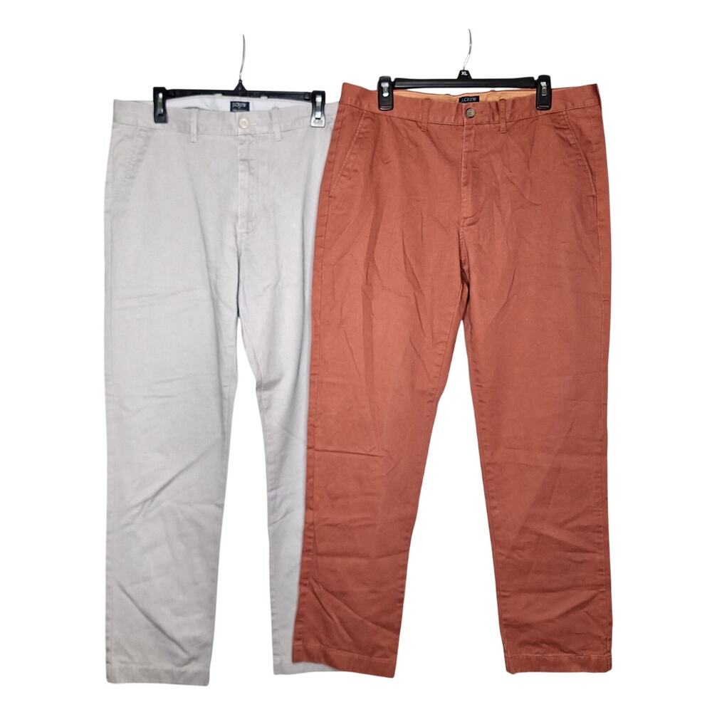 J. Crew The Sutton Men's Pants Trousers 35 x 32 Cotton Chino Gray Terracotta